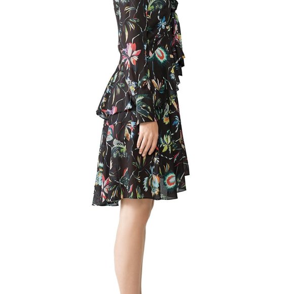 Jason Wu Black Jungle Flower Dress, Size 0 - Picture 2 of 11
